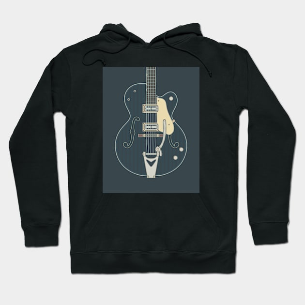 Rockabilly Guitar in Dark Hoodie by milhad